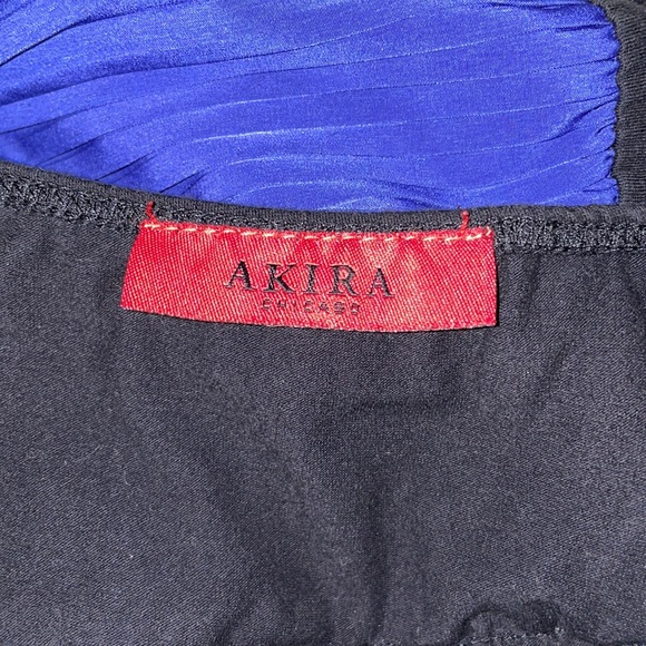 Y2K Akira Blue/Black Plisse Dress - Picture 4 of 4
